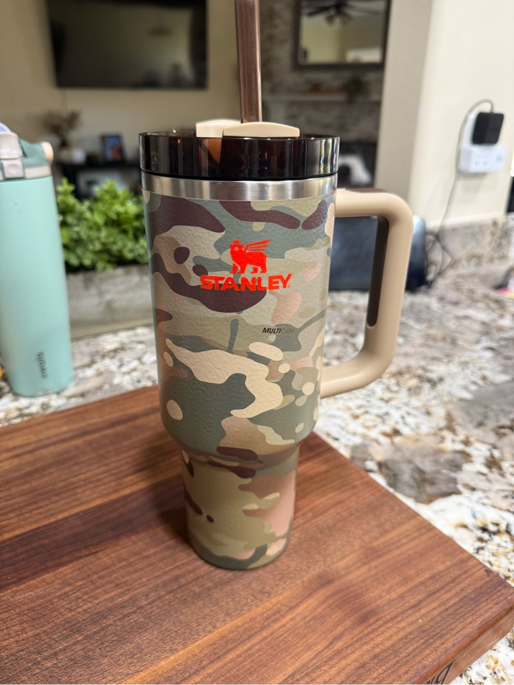 Post Malone Stanley Camo Travel Tumbler - Green, Tan, Brown